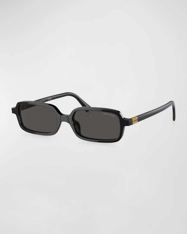 Logo Acetate Rectangle Sunglasses